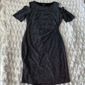 WORN once!!! Black and silver glitter dress